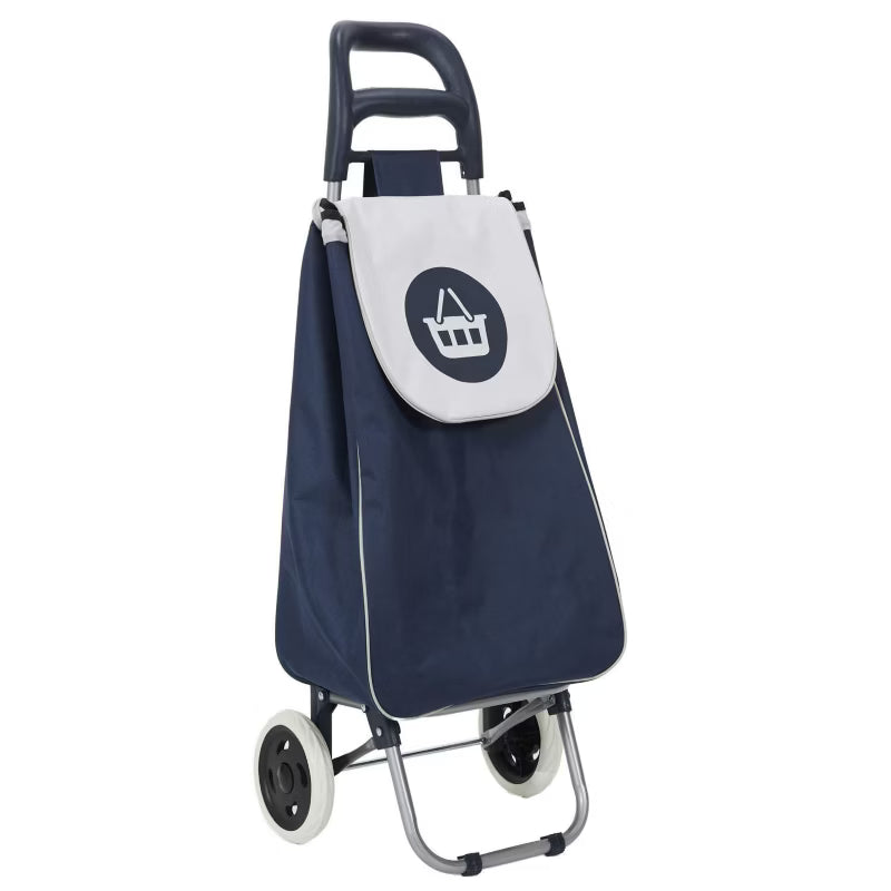 Indkøbsvogn på Hjul 50 Liter Blå og Hvid 96x34x30 cm