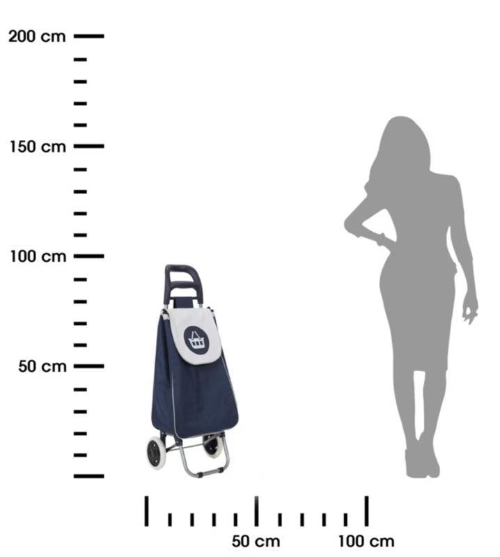 Indkøbsvogn på Hjul 50 Liter Blå og Hvid 96x34x30 cm