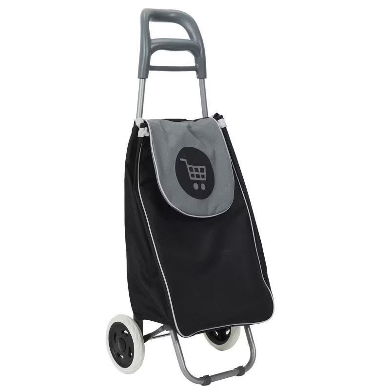 Indkøbsvogn Shopper 50 L 96x34x30 cm Sort