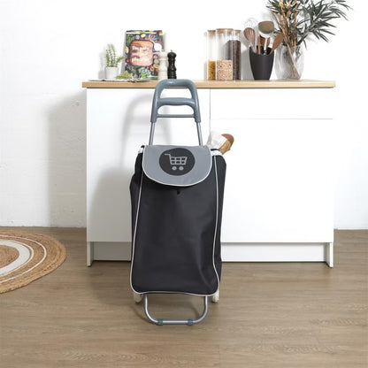 Indkøbsvogn Shopper 50 L 96x34x30 cm Sort