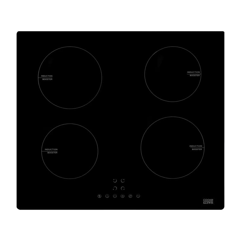 Induktionskogeplade CLIND60 59x52 cm 4 Zoner Sort