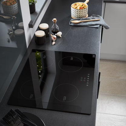 Induktionskogeplade CLIND60 59x52 cm 4 Zoner Sort