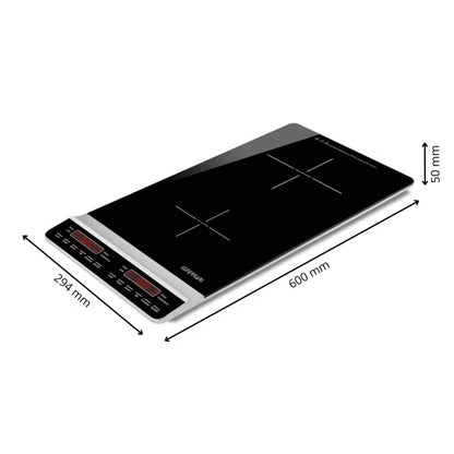 Induktionskogeplade Dobbelt 60x29,4 cm Sort G10139