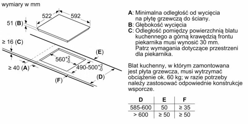 Induktionskogeplade EE611BPB5E 59,2 cm Sort Keramisk