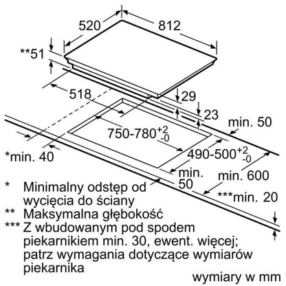 Induktionskogeplade EX875LYC1E 81x52 cm Sort Glas