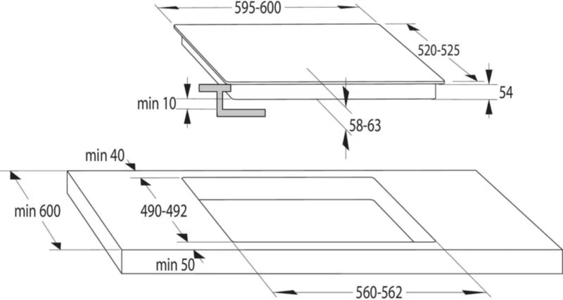 Induktionskogeplade GI6401WSC 59,5 cm Hvid