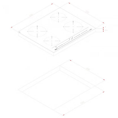 Induktionskogeplade IZC 64010 BK MSS 60x51 cm Sort Glas