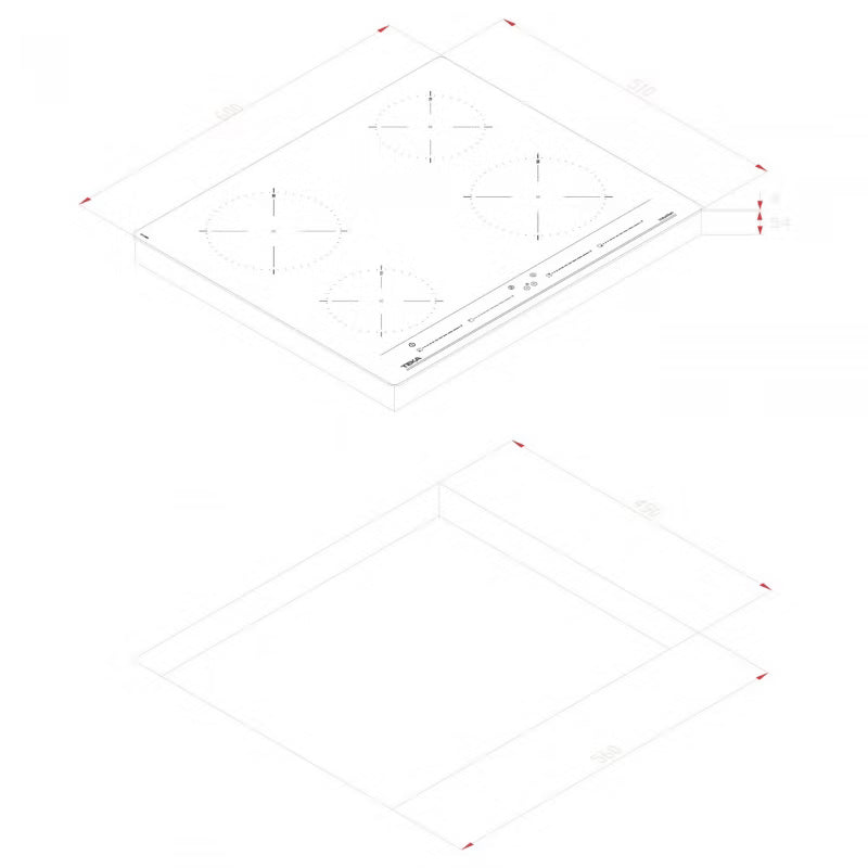 Induktionskogeplade IZC 64010 BK MSS 60x51 cm Sort Glas