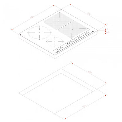 Induktionskogeplade IZF 64440 BK MSP 60x51 cm Sort Glas