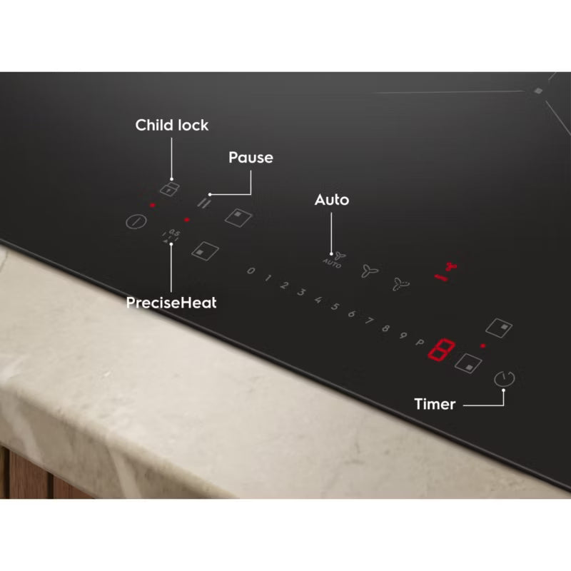 Induktionskogeplade med Emhætte ECC83410CK 80 cm Sort