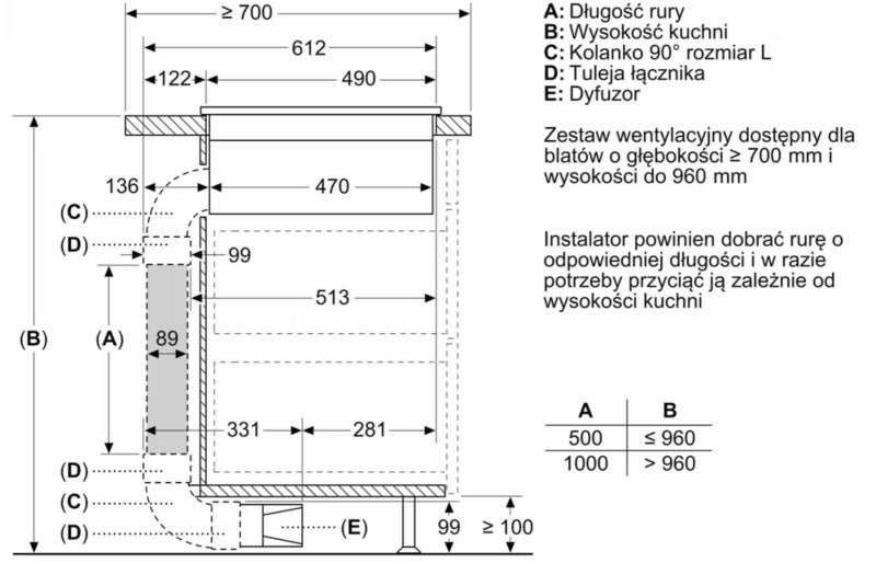 Induktionskogeplade med Emhætte PVS811B16E 80 cm Sort