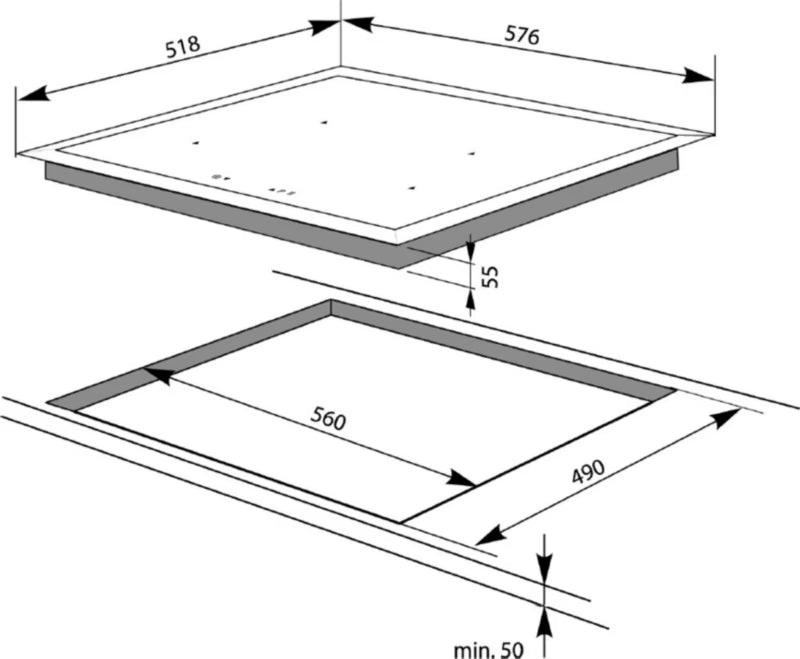 Induktionskogeplade PI6540PTK 60 cm Sort