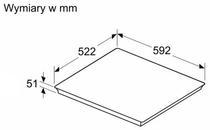 Induktionskogeplade PIF63KHC1E 59,2 cm Sort