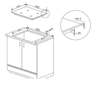 Induktionskogeplade PIH6540PHTUN 3.0 59,2 cm Sort Glas
