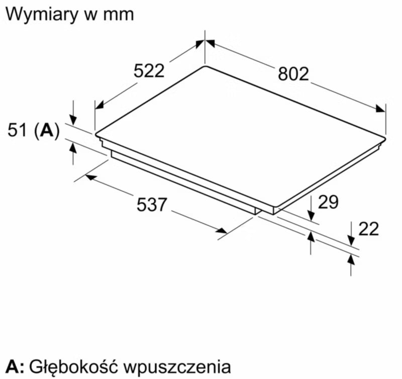 Induktionskogeplade PIV83KHC1E 80 cm Sort Keramisk