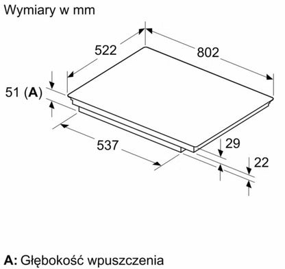 Induktionskogeplade PIV83KHC1E 80 cm Sort Keramisk