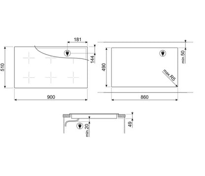 Induktionskogeplade SIM3964MWH 90 cm Hvid
