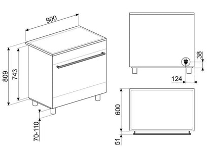 Induktionskomfur C9IMX2 90x60 cm Rustfrit Stål