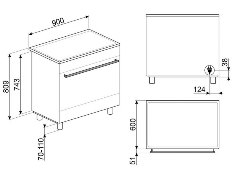 Induktionskomfur C9IMX2 90x60 cm Rustfrit Stål