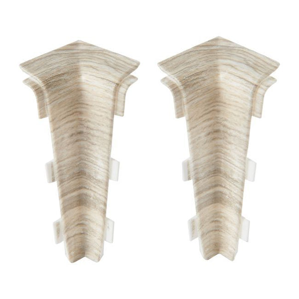 Indvendigt Hjørne til Fodliste 75 mm Beige PVC 2 stk.