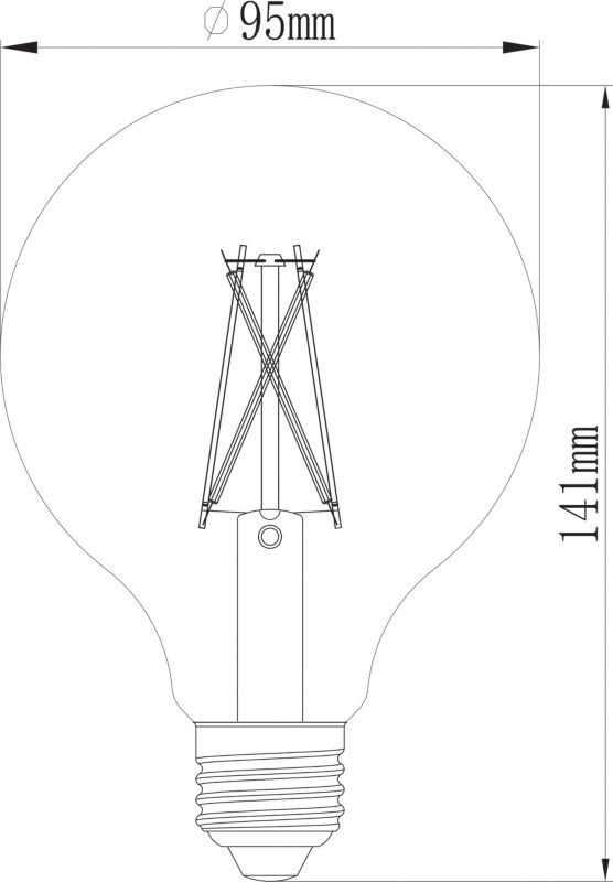 Intelligent LED-filamentpære Amber Jacobsen Myko G95 E27 1055 lm CCT