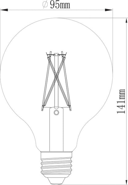 Intelligent LED-filamentpære Amber Jacobsen Myko G95 E27 1055 lm CCT