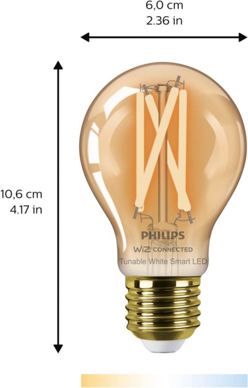 Smart LED-pære Philips A60 E27 2000/5000 K amber