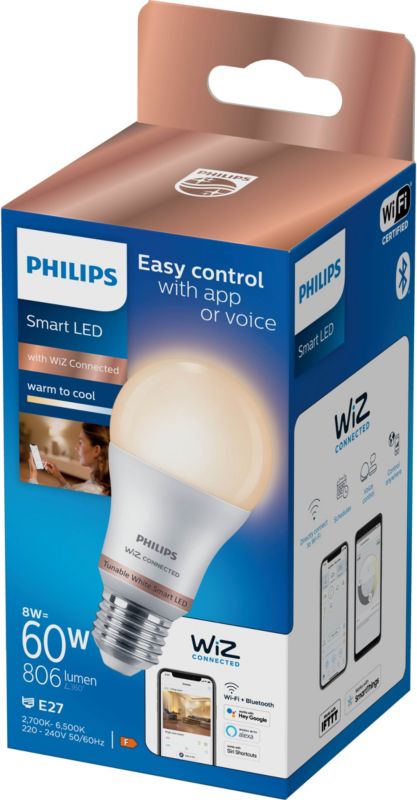 LED Smart Pære Philips SMD A60 E27 2700/6500 K Hvid