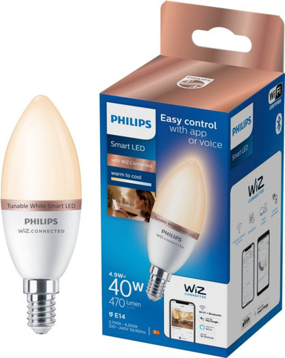 Smart LED-pære Philips SMD C37 E14 2700/6500 K