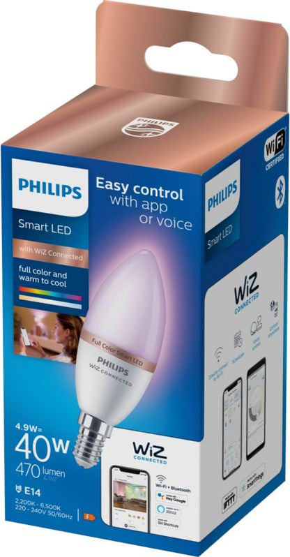 LED Smartpære SMD C37 E14 RGB