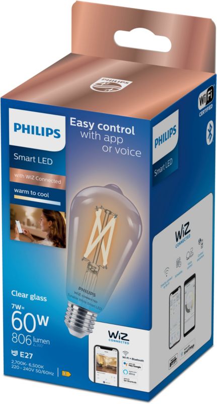 Smart LED-pære ST64 E27 2700/6500 K Hvid