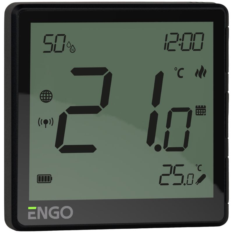 Trådløs Rumtermostat ZigBee 90x90 mm Sort EONEBATW