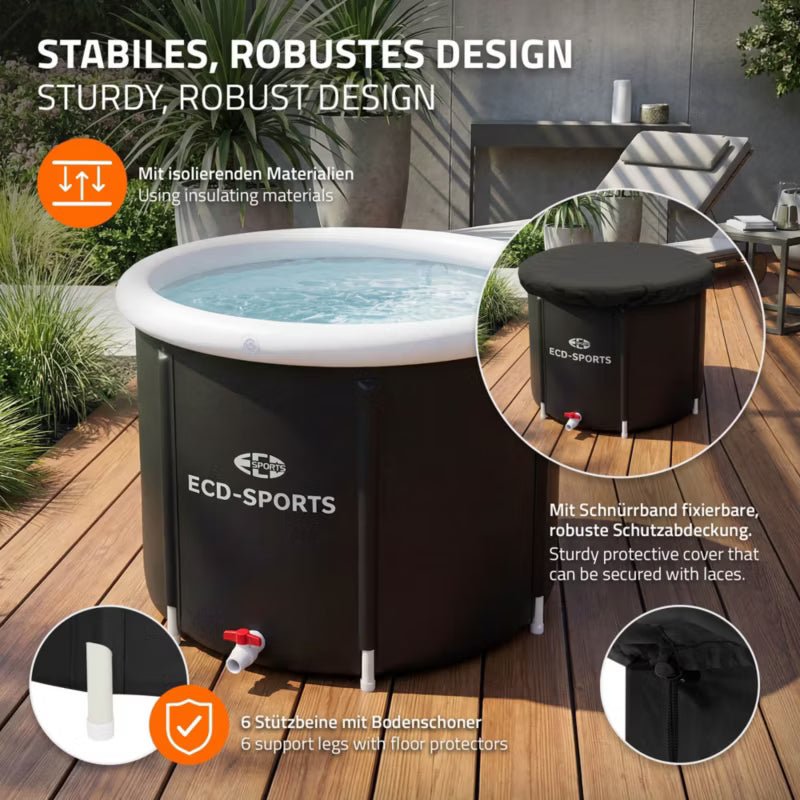 Isbadekar 80 cm 350 Liter Sort