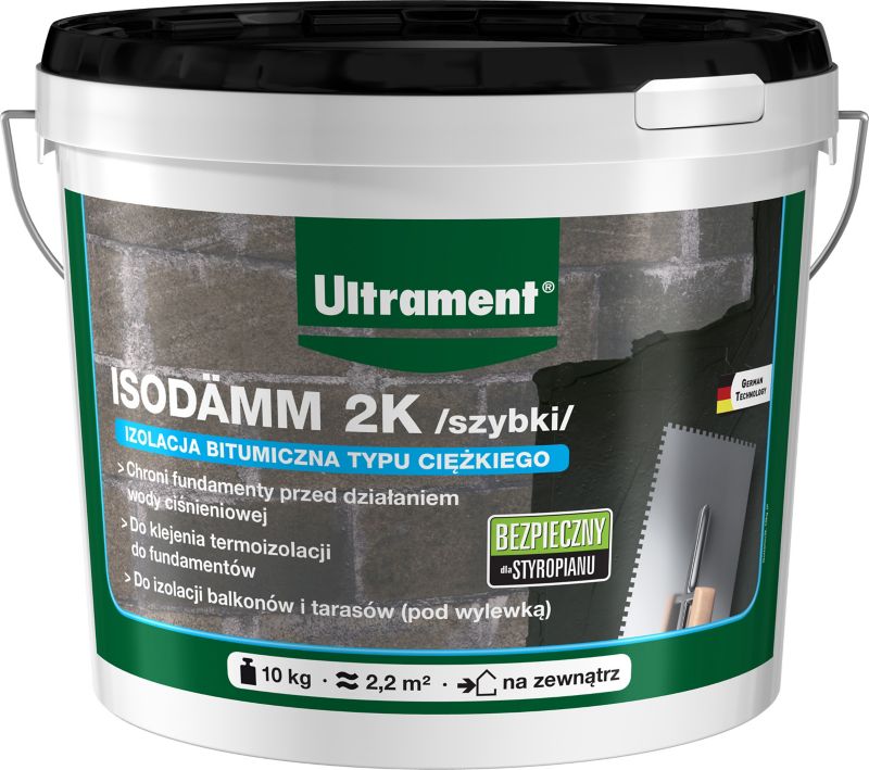 Bitumenisolering Isodamm 2K Hurtigtørrende 10 kg Brun-Sort