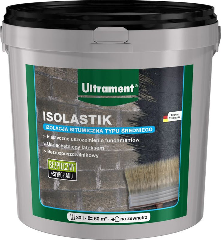 Bitumenisolering Isolastik 30 Liter Sort