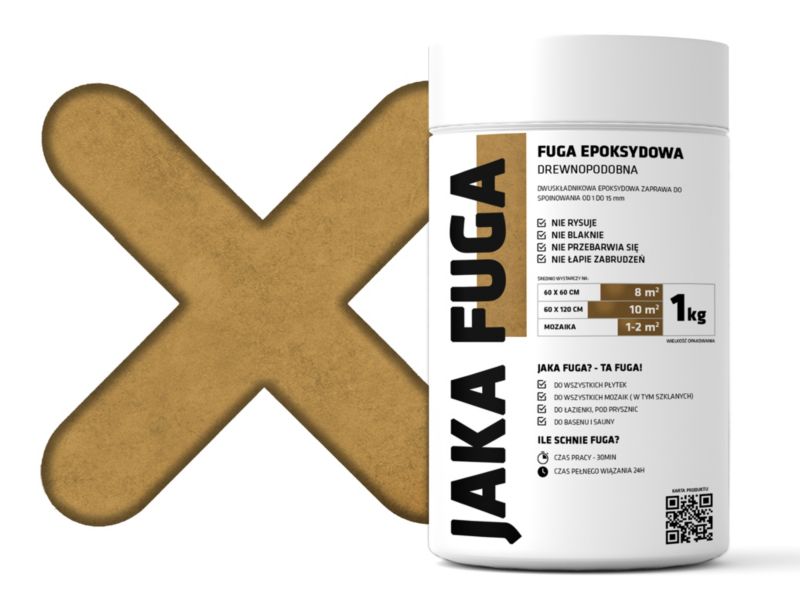 JAKA FUGA epoxyfuge trælook til fliser og mosaikker 1 kg 1 stk.