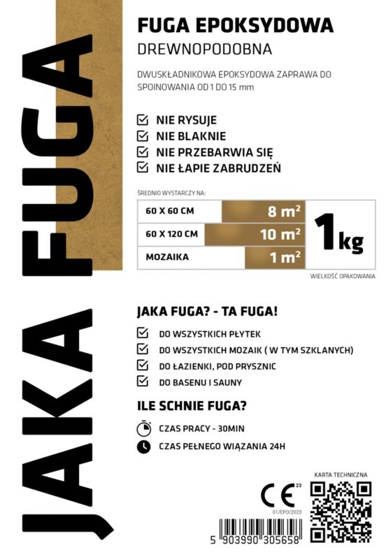 JAKA FUGA epoxyfuge trælook til fliser og mosaikker 1 kg 1 stk.