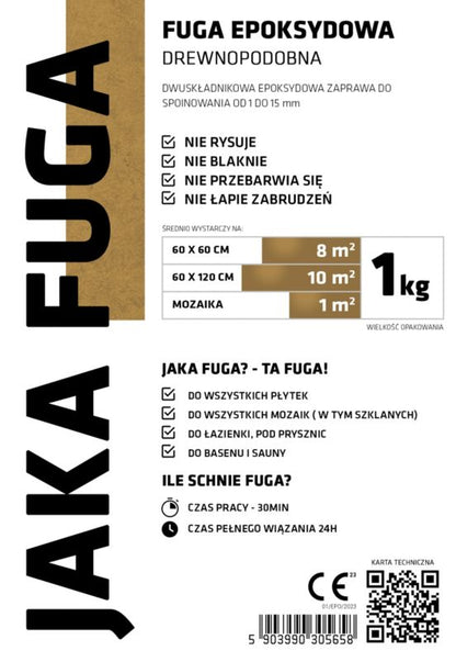 JAKA FUGA epoxyfuge trælook til fliser og mosaikker 1 kg 1 stk.