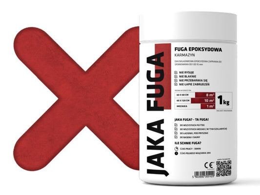 JAKA FUGA epoxysand til fliser og mosaikker Karminrød 1 kg