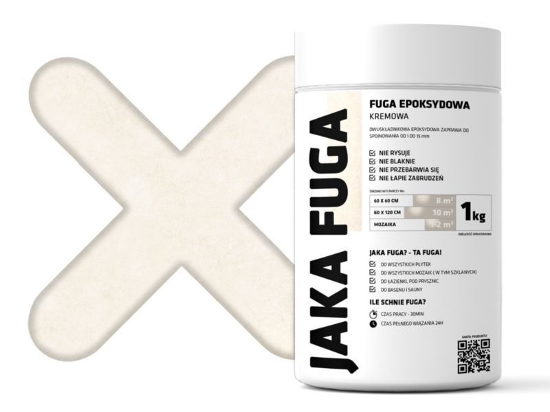 JAKA FUGA epoxysand til fliser og mosaikker, cremet, 1 kg, 1 stk.