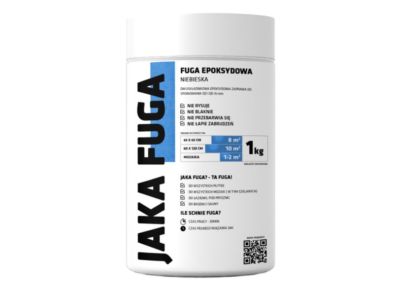 JAKA FUGA epoxyfuge blå til fliser og mosaik 1 kg 1 stk.