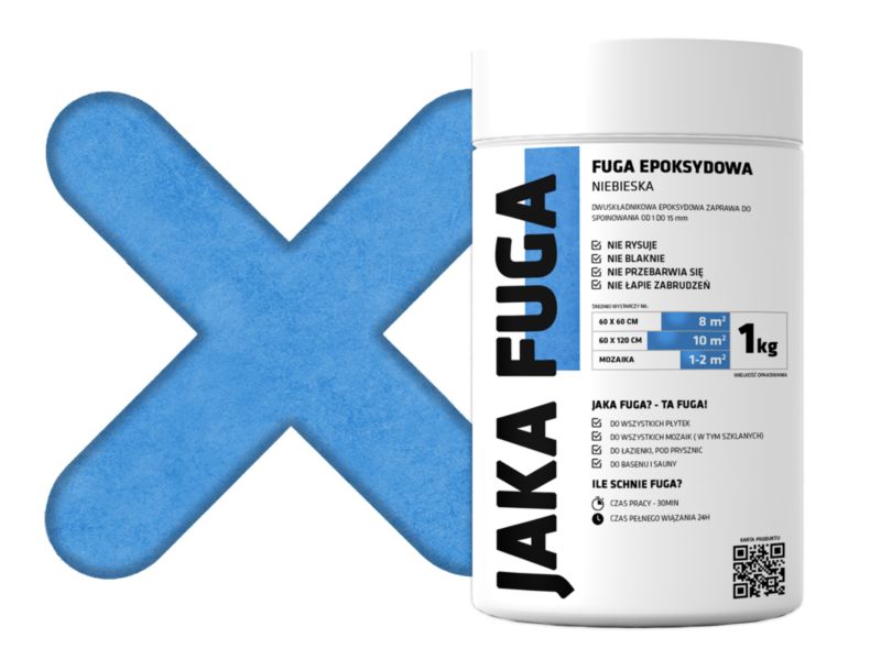 JAKA FUGA epoxyfuge blå til fliser og mosaik 1 kg 1 stk.
