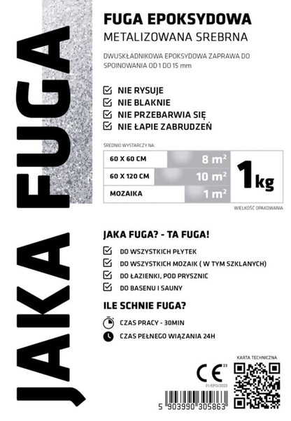JAKA FUGA metallisk epoxysfuge sølv 1 kg