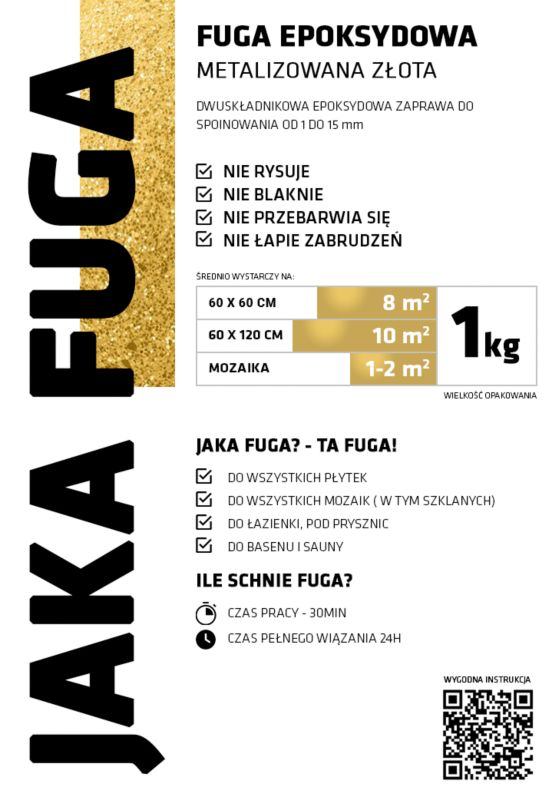 JAKA FUGA epoxybased metaliseret fuge i guld 1 kg