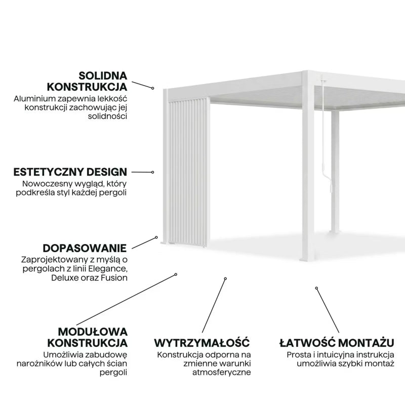 Jalousipanel til Pergola 113,3x233,5 cm Hvid