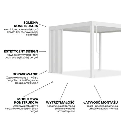 Jalousipanel til Pergola 113,3x233,5 cm Hvid