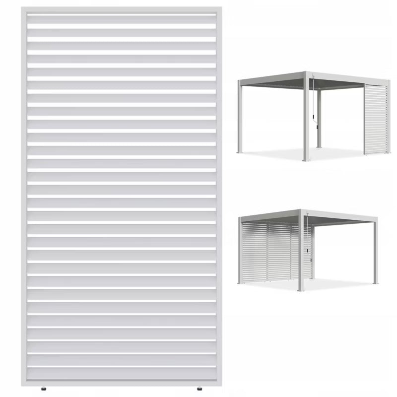 Jalousipanel til Pergola 123,5x233,5 cm Hvid