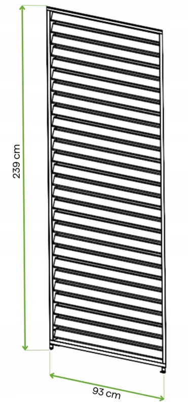 Jalousipanel til Pergola 3m 93x236 cm Hvid Aluminium