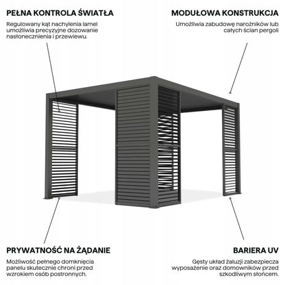 Jalousipanel til Pergola 90x238 cm Antracit