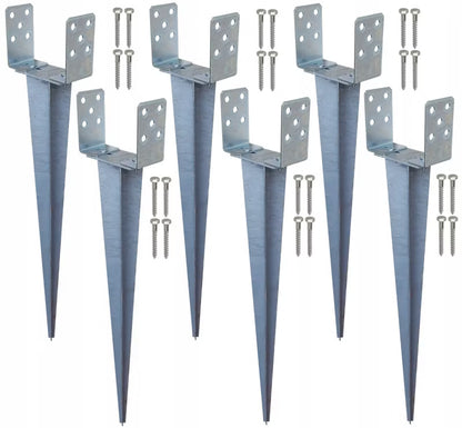 Jordspyd Justerbar 0-120 mm 70 cm Galvaniseret 6 Stk.